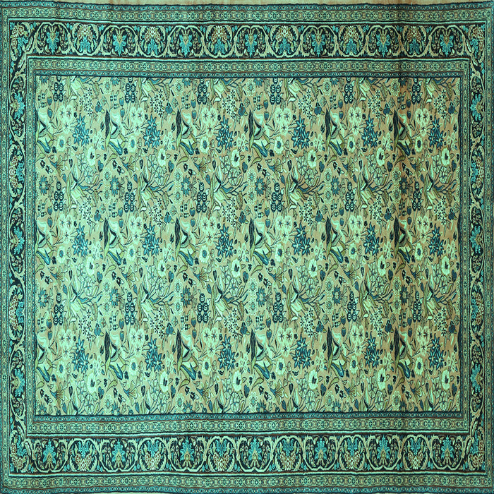 Square Persian Turquoise Traditional Rug, tr658turq