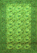 Serging Thickness of Machine Washable Persian Green Traditional Area Rugs, wshtr658grn