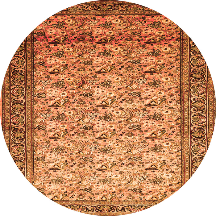 Machine Washable Persian Orange Traditional Area Rugs, wshtr658org