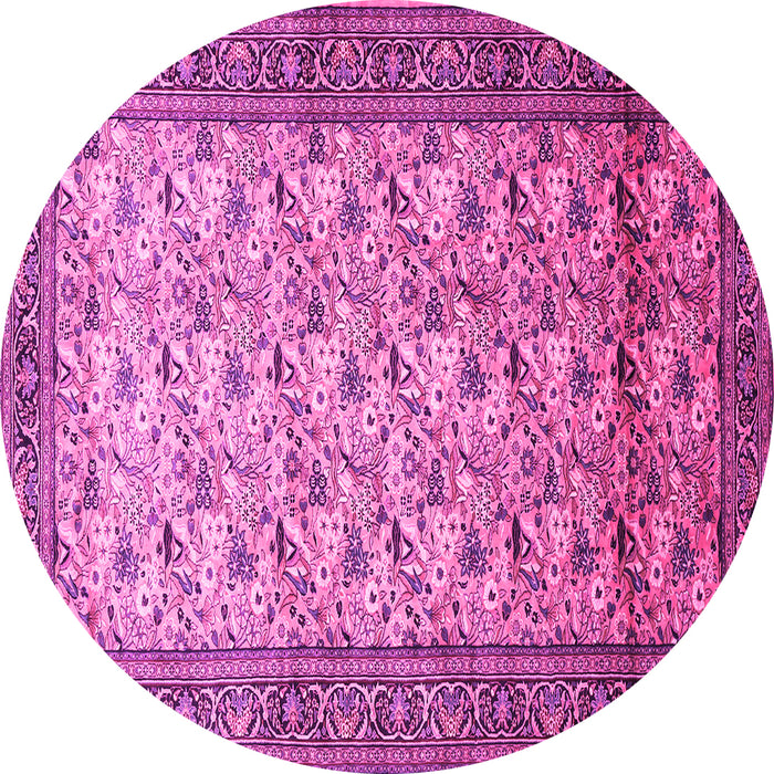 Round Persian Pink Traditional Rug, tr658pnk
