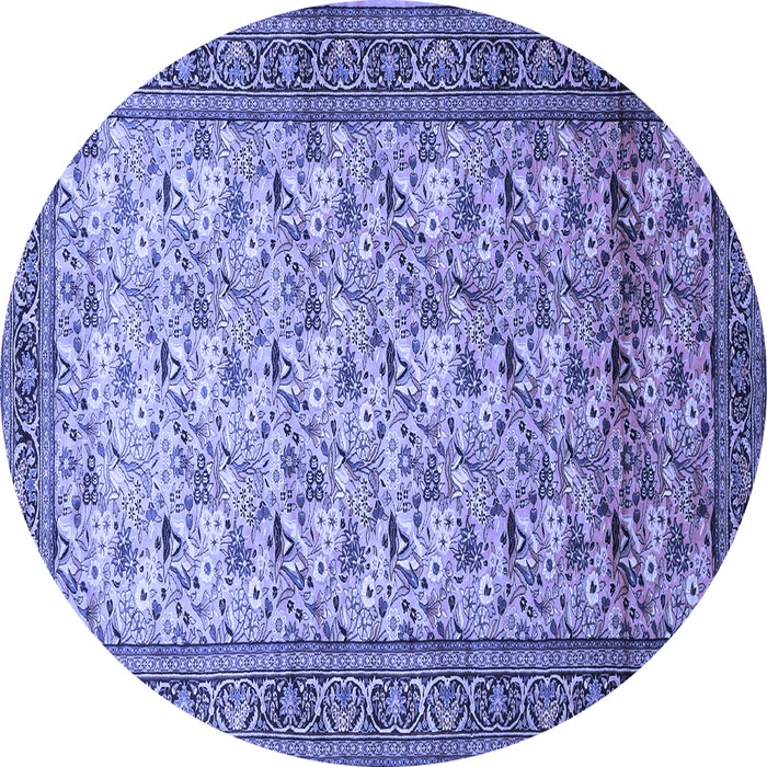 Round Persian Blue Traditional Rug, tr658blu