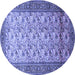 Round Persian Blue Traditional Rug, tr658blu