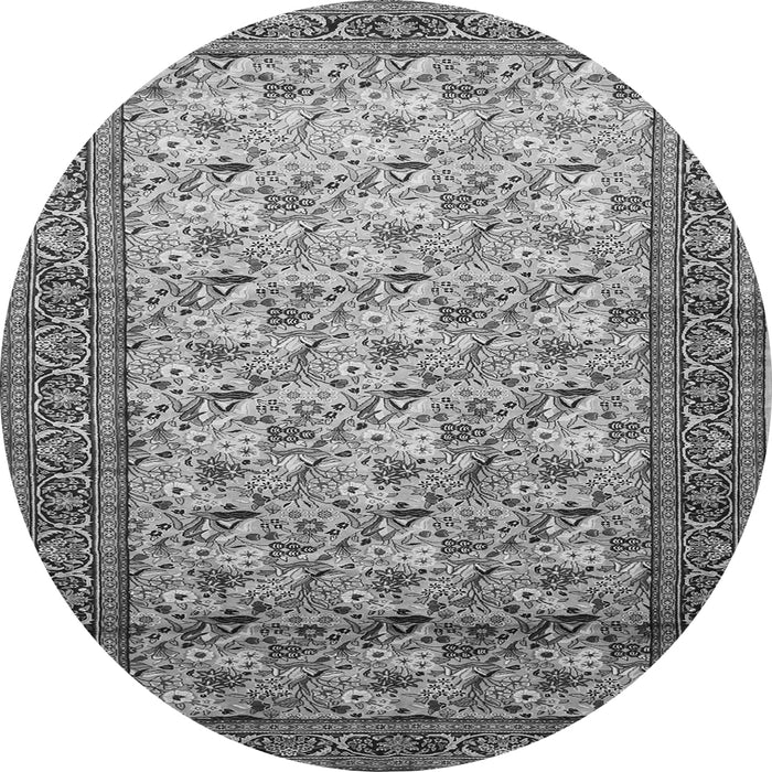 Machine Washable Persian Gray Traditional Rug, wshtr658gry