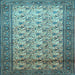 Square Machine Washable Persian Light Blue Traditional Rug, wshtr658lblu