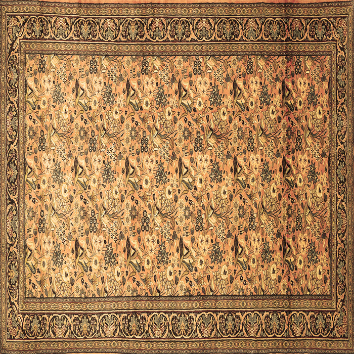 Square Persian Brown Traditional Rug, tr658brn