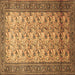 Square Persian Brown Traditional Rug, tr658brn