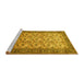 Sideview of Machine Washable Persian Yellow Traditional Rug, wshtr658yw