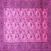 Square Machine Washable Persian Pink Traditional Rug, wshtr658pnk