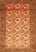 Serging Thickness of Machine Washable Persian Orange Traditional Area Rugs, wshtr658org