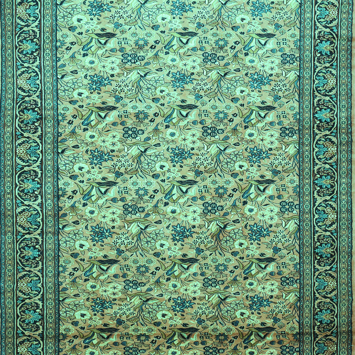 Machine Washable Persian Turquoise Traditional Area Rugs, wshtr658turq