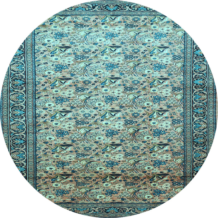 Round Persian Light Blue Traditional Rug, tr658lblu