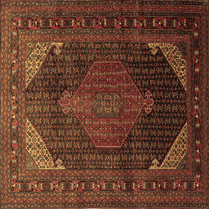Square Persian Brown Traditional Rug, tr659brn