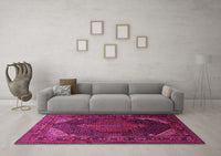 Machine Washable Persian Pink Traditional Rug, wshtr659pnk