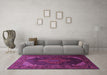 Machine Washable Persian Purple Traditional Area Rugs in a Living Room, wshtr659pur