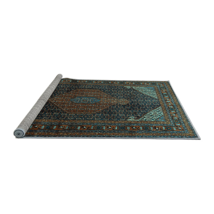 Sideview of Machine Washable Persian Light Blue Traditional Rug, wshtr659lblu
