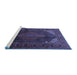 Sideview of Machine Washable Persian Blue Traditional Rug, wshtr659blu