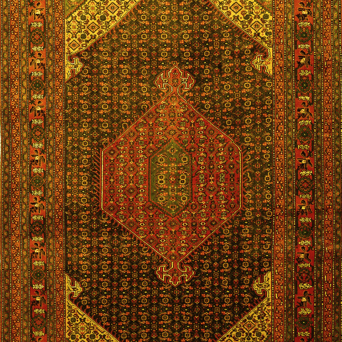 Machine Washable Persian Yellow Traditional Rug, wshtr659yw