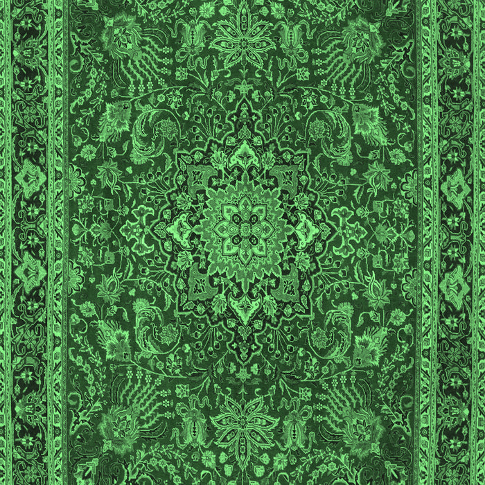 Medallion Emerald Green Traditional Rug, tr65emgrn