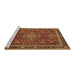 Sideview of Machine Washable Medallion Brown Traditional Rug, wshtr65brn