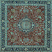 Square Medallion Light Blue Traditional Rug, tr65lblu