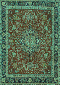 Medallion Turquoise Traditional Rug, tr65turq