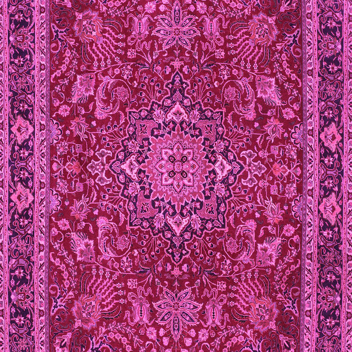 Machine Washable Medallion Pink Traditional Rug, wshtr65pnk