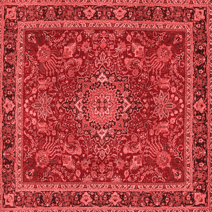 Machine Washable Medallion Red Traditional Rug, wshtr65red
