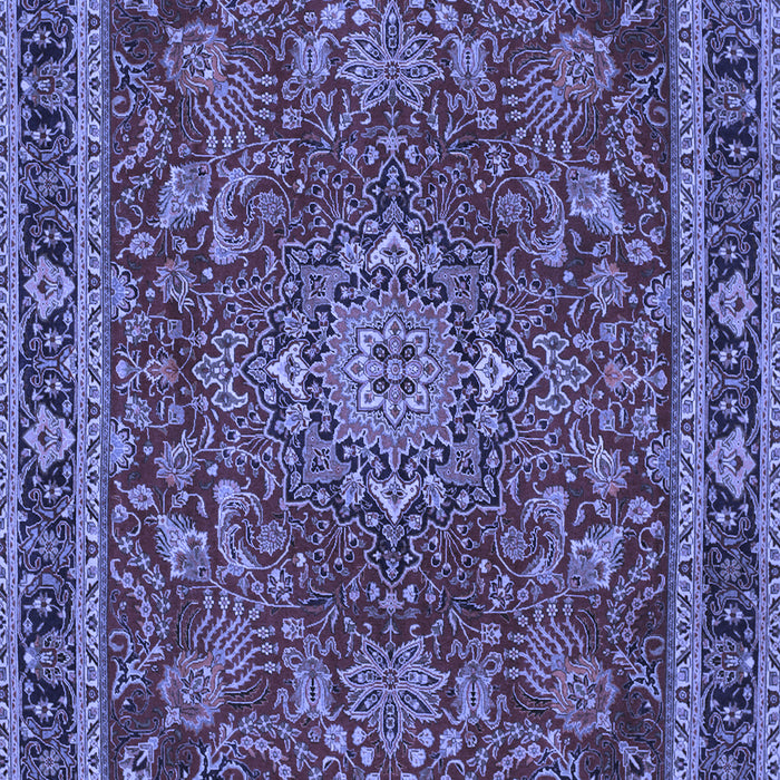 Machine Washable Medallion Blue Traditional Rug, wshtr65blu
