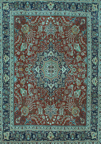 Medallion Light Blue Traditional Rug, tr65lblu