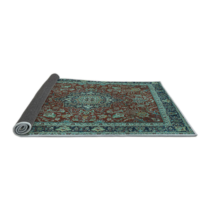 Sideview of Medallion Light Blue Traditional Rug, tr65lblu