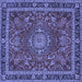 Square Medallion Blue Traditional Rug, tr65blu