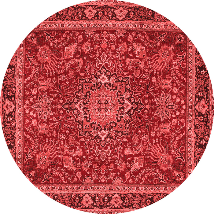 Machine Washable Medallion Red Traditional Rug, wshtr65red