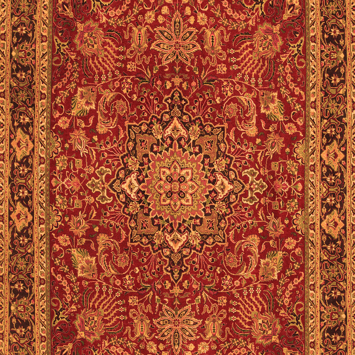 Serging Thickness of Machine Washable Medallion Orange Traditional Area Rugs, wshtr65org