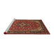 Sideview of Machine Washable Traditional Cranberry Red Rug, wshtr66