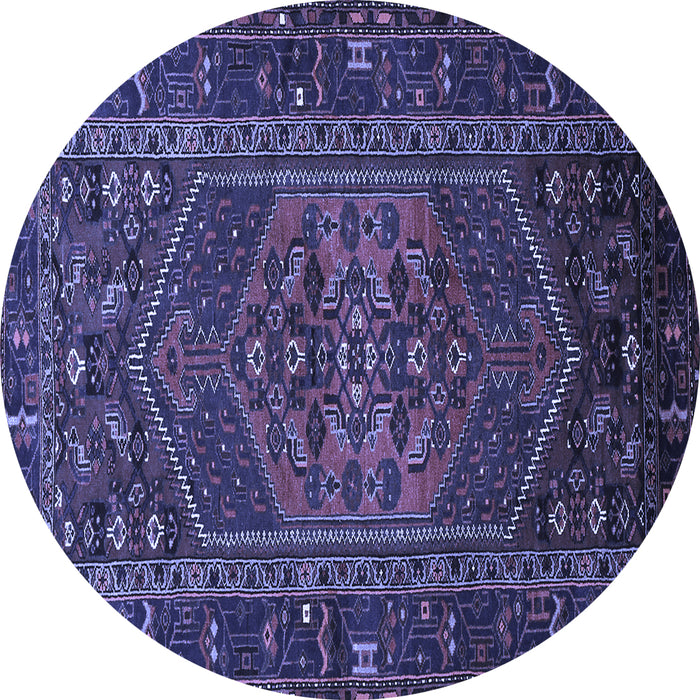 Round Persian Blue Traditional Rug, tr660blu