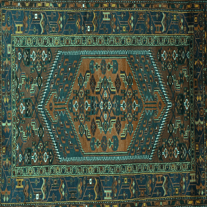Square Persian Turquoise Traditional Rug, tr660turq