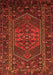 Serging Thickness of Machine Washable Persian Orange Traditional Area Rugs, wshtr660org