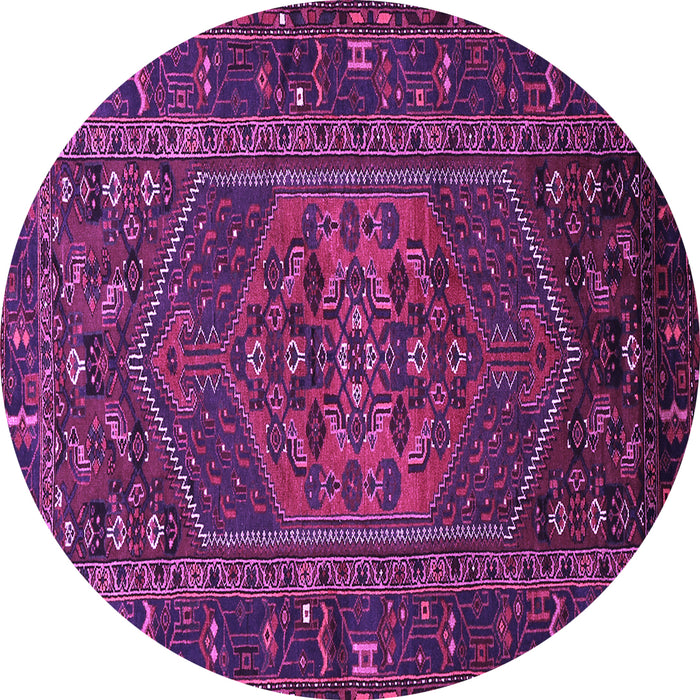 Round Machine Washable Persian Purple Traditional Area Rugs, wshtr660pur