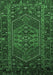 Machine Washable Persian Emerald Green Traditional Area Rugs, wshtr660emgrn