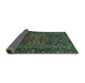 Sideview of Persian Turquoise Traditional Rug, tr660turq
