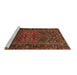 Sideview of Machine Washable Persian Brown Traditional Rug, wshtr660brn