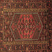 Square Persian Brown Traditional Rug, tr660brn