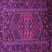 Square Machine Washable Persian Purple Traditional Area Rugs, wshtr660pur