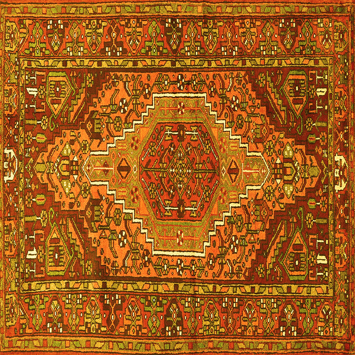 Square Persian Yellow Traditional Rug, tr661yw