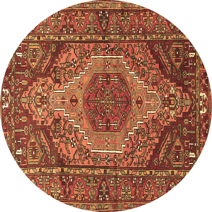 Round Persian Brown Traditional Rug, tr661brn