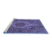 Sideview of Machine Washable Persian Blue Traditional Rug, wshtr661blu