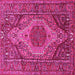 Square Machine Washable Persian Pink Traditional Rug, wshtr661pnk