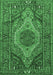 Machine Washable Persian Emerald Green Traditional Area Rugs, wshtr661emgrn