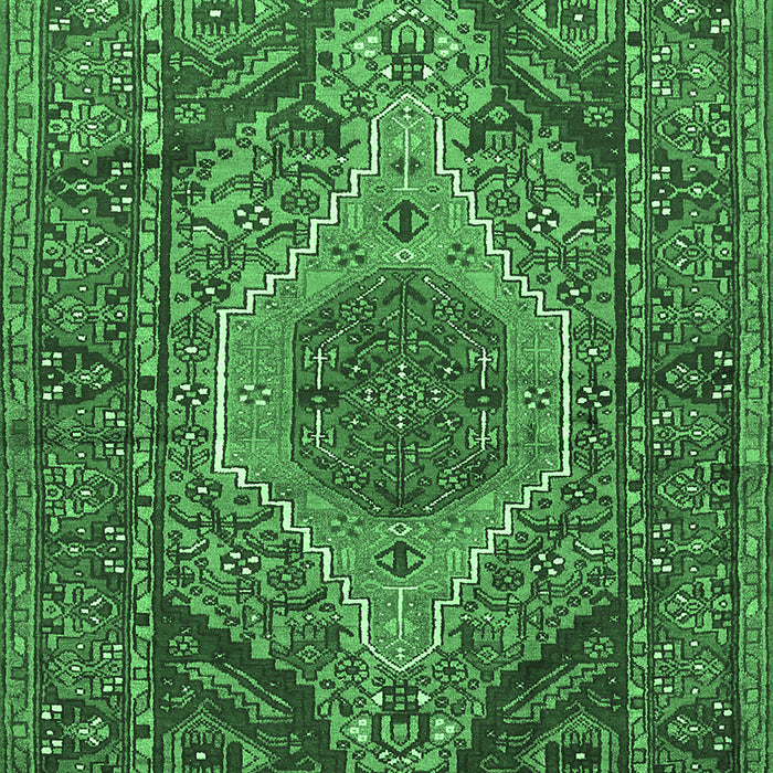 Machine Washable Persian Emerald Green Traditional Area Rugs, wshtr661emgrn