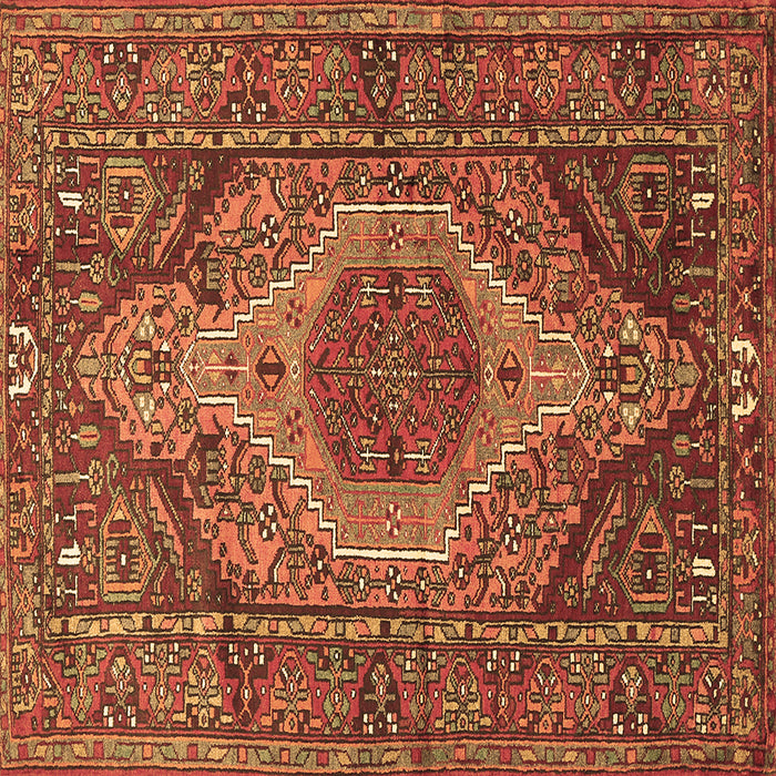 Square Persian Brown Traditional Rug, tr661brn